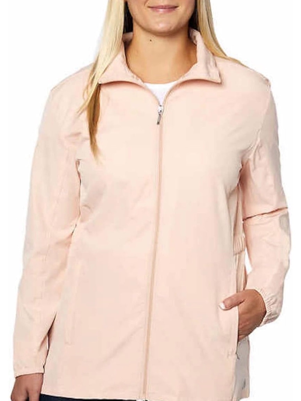 Hang Ten Pale Pink Zip-Front Utility Jacket